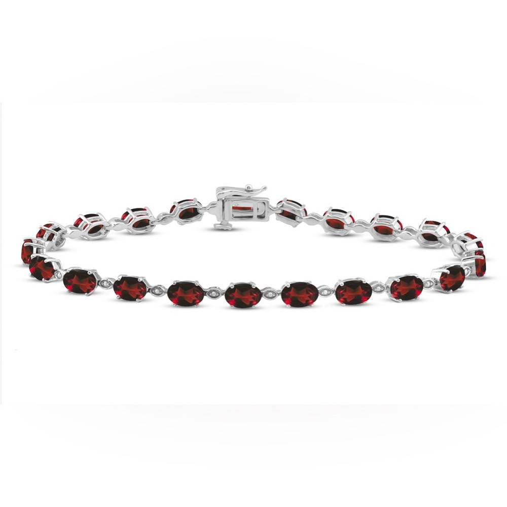 Kay Jewelers Garnet Bracelet Oval-cut Sterling Silver